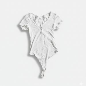 Abercrombie & Fitch White Ribbed Bodysuit
